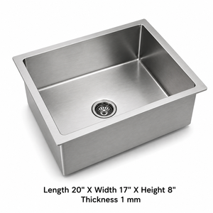 Stainless Steel Undermount Square Single Bowl Multi-Functional <b>Kitchen</b> <b>Sink</b> 304 Grade Brushed Finish Minimalist Design - Product Image 4