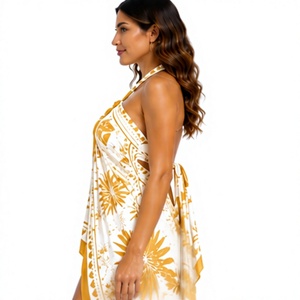 Sarong en rayonne respirante de haute qualité pour femme, paréo de plage, paréo à fleurs hawaïennes, vêtements de plage, vacances, bord de piscine, resort - Product Image 6