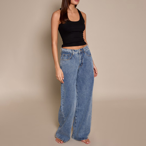 Wholesale New Trending Women's <b>Denim</b> Jeans Pant Breathable Mid Waist Casual Style Winter 100% Cotton High Quality <b>Material</b> - Product Image 3