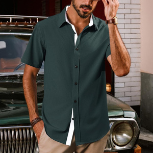Chemises décontractées pour hommes sur mesure, tricotées, respirantes, à manches courtes, boutonnées, uniformes de bureau, fabricant OEM Pakistan, exportation mondiale - Product Image 3