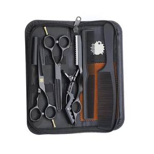 Juego de Tijeras de Peluquería Profesionales de Acero Inoxidable, Tijeras para Cortar y Entresacar Cabello, Kit de Peine con Estuche - Product Image 1