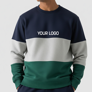 Sweat-shirt à fermeture éclair personnalisé pour homme, imprimé sur mesure, col rond surdimensionné, 100% coton molletonné, appliqué et brodé - Product Image 1