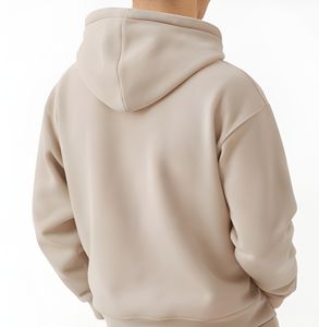 Sweat-shirt à capuche uni pour homme en polycoton molletonné 280 GSM, coupe classique, pour l'hiver, OEM ODM, vente en gros - Product Image 2