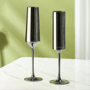 Modern Simple Model Room Wine Decoration Classic Design Lead-Free Silver Crystal Glass Electroplated Goblet Red Wine Glass - Product Image 3
