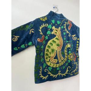 Wholesale Hand Embroidered Animal Pattern Stand Collar Cotton <b>Jacket</b> <b>Women</b> Full Sleeve <b>Spring</b> Style Regular Length Woven Fabric - Product Image 3
