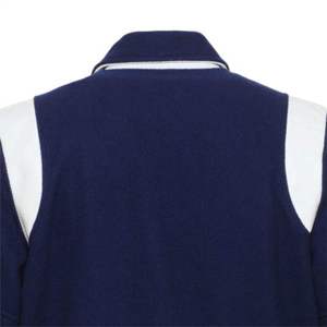 <b>Mens</b> Navy Blue <b>White</b> Custom Letterman Varsity <b>Jacket</b> Formal Winter Stand Collar Slim Fit Teamwear Wholesale - Product Image 3