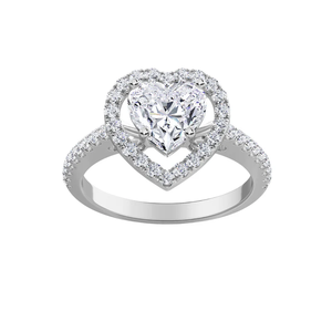 Anillo de compromiso de moissanita con halo y engaste de puntas, corte esmeralda, de 2.50 CT, cultivado en laboratorio, para fiesta - Product Image 2