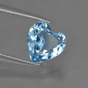Topacio Azul Cielo Natural de 7mm AAA, Forma de Corazón Facetado, Gema Suelta Personalizada, Lista para Comprar, Envío Libre de Impuestos Aduaneros - Product Image 1