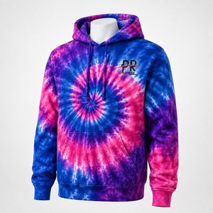 Sweat à capuche en molleton tie-dye pour homme, intérieur chaud et doux, tissu durable, design multicolore élégant, coupe confortable, idéal pour l'hiver en extérieur - Product Image 4