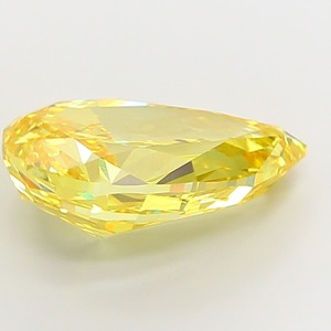 Diamant CVD cultivé en laboratoire, forme poire modifiée, 10,06 carats, clarté VS1, polissage excellent, couleur jaune vif fantaisie, pierre précieuse - Product Image 4