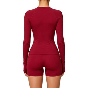 Haut de yoga personnalisé pour femme, en nylon et élasthanne, ajusté, à manches longues, pour la gym, le Pilates, l'exercice et l'entraînement actif - Product Image 2