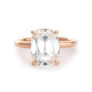 wholesale 3.5ct <b>Old</b> Mine Cut Lab Diamond Solitaire Ring in 18k Rose Gold Ring for Women Luxury <b>Cushion</b> Solitaire Engagement Ring - Product Image 2