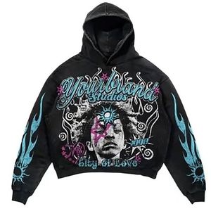 Double <b>Zip</b> Front Boxy <b>Hoodie</b> Custom Heavy Weight 350gsm Polyester/Cotton Regular <b>Pocket</b> <b>Hoodie</b> Unisex French Terry Pullover - Product Image 3
