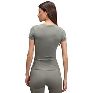 T-shirt en lin et coton mélangé pour femme, manches courtes, décontracté, léger, respirant, tissu doux, vêtement décontracté pour tous les jours - Product Image 2