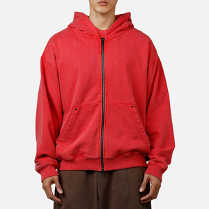 Sudadera con capucha extragrande personalizada para hombre, estilo chaqueta de algodón suave lavado vintage, forro polar grueso, estilo streetwear - Product Image 1