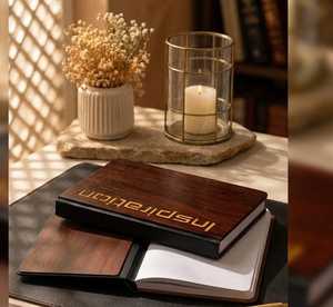 Cuaderno de Madera Hecho a Mano |   Logotipo LED Recargable |   Agenda Ejecutiva de Madera de Primera Calidad, Cuaderno de Tapa Dura de Lujo - Product Image 3
