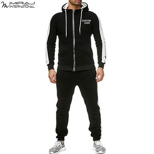 Newest Trendy Custom Logo <b>Men's</b> Slim Fit Full Zip Hooded Yoga Set - Professional Athletic Tracksuit For Gym, Training & Running - Product Image 4