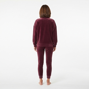 Conjunto de Sudadera Oversize con Cremallera y Pantalones Ajustados de Terciopelo para Mujer, Color Liso, Traje de Dos Piezas para Invierno, Venta al por Mayor - Product Image 6