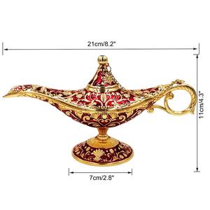 Lampe Magique Aladdin Vintage en Métal Sculpté, Lampe à Vœux pour la Décoration de Table à la Maison, Mariages et Fêtes - Product Image 5