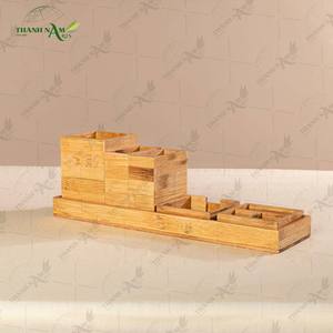 Juego de Accesorios de Baño de Bambú Prensado, Almacenamiento Ecológico de Lujo para Baños Modernos - Product Image 5