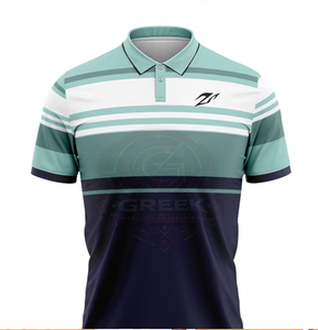 Polo homme élégant et ajusté en tissu mélange de coton doux, avec patte de boutonnage, col côtelé et design moderne - Product Image 1