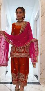 Salwar Farshi con Estampado Floral de Fabricación India para Fiestas, Festivales y Celebraciones de Bodas, Disponible al Mejor Precio - Product Image 5