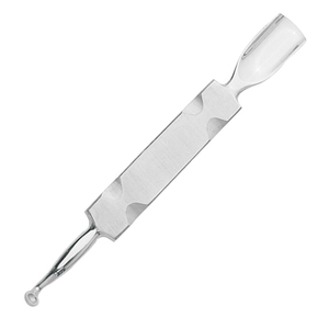 Pousse-cuticules réutilisable en acier inoxydable à double extrémité, outil de manucure avec poignée texturée, accessoire de soin des ongles - Product Image 2