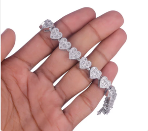 สร้อยข้อมือประดับลูกปัดรูปหัวใจเครื่องประดับเงินชุบสำหรับทุกเพศของขวัญสุดโรแมนติก - Product Image 3