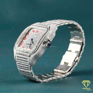 Montre carrée personnalisée entièrement sertie de diamants VVS cultivés en laboratoire, style hip-hop pour hommes, automatique - Product Image 2
