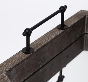 Plateau décoratif vintage hexagonal en manguier avec poignées en métal poli pour le service décoratif ou l'affichage de stockage - Product Image 5