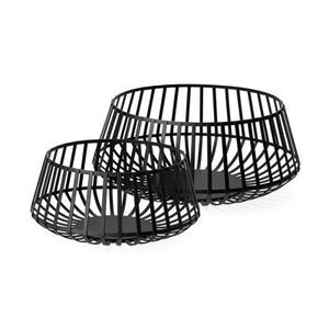 Paniers de rangement en fil métallique de couleur noire, rectangulaires avec poignées, design simple, organisateurs multi-usages pour un rangement soigné - Product Image 5