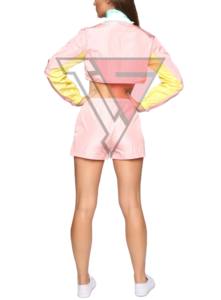 Conjunto corto de chaqueta corta con cremallera y cortavientos ligero personalizado para mujer, chándal de nailon impermeable personalizado al por mayor para mujer - Product Image 2