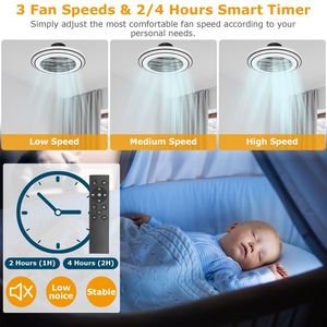 Ventilatore da Soffitto LED 30W con Luce, Lampada a Sospensione 20.5 Pollici, 3 Velocità Ventilatore, Telecomando, Timer, Controllo APP - Product Image 4