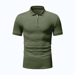 Camiseta de Verano para Hombre, de Color Sólido, Manga Corta, Cuello Camisero, Casual, con Media Cremallera, Camisetas Polo, Ropa para Hombre, Tallas Grandes, Servicio OEM - Product Image 2