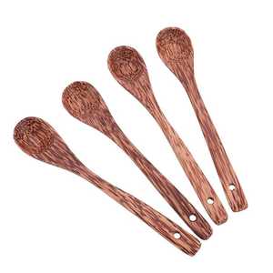 Ensemble de cuillères en bois faites à la main, forme ovale rustique naturelle, polies, durables, ustensiles de cuisine, usage domestique - Product Image 5