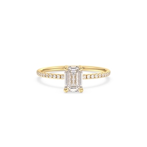 REYES Shiny 14K Solid Yellow Gold CVD HPHT Lab Grown <b>Diamond</b> <b>Ring</b> Classic Wedding Anniversary Gift Fine Jewelry For Women - Product Image 2