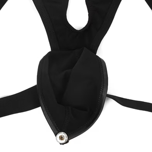 จ็อคสแตรปหนังเทียมสีดำพรีเมียมสำหรับผู้ชาย สายรัดเอวยางยืดนุ่ม ชุดชั้นในชายสำหรับใส่ไปคลับ จ็อคส์หนัง - Product Image 4