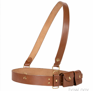 Ceinture en cuir marron de qualité supérieure, bandoulière réglable, accessoire de style formel pour événements et fonctions - Product Image 3
