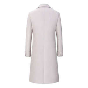 Manteau trench-coat pour homme en cuir véritable et toile, col carré, anti-plis, fermeture à ceinture, couleur unie, respirant, séchage rapide, personnalisable OEM - Product Image 3