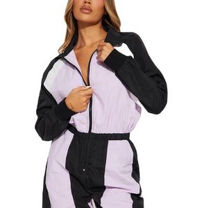 Survêtement pour femmes grande taille, couleur contrastée, fermeture éclair, imperméable, coupe-vent, décontracté, sportswear, respirant, léger, en nylon - Product Image 5
