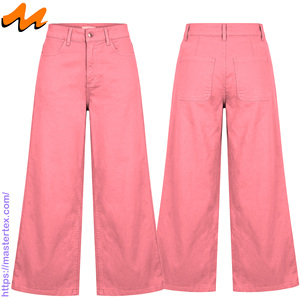 Pantalones Vaqueros Anchos de Mezclilla para Mujer MASTER TEXTILE, Cintura Alta, Corte Holgado, Teñido, Tela Transpirable, Casual, para Toda Temporada, Algodón y Poliéster - Product Image 3