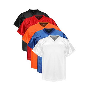 เสื้อฟุตบอลอเมริกันขายส่ง ผ้าโพลีเอสเตอร์ 100% ป้องกันแบคทีเรีย แขนสั้น ชุดกีฬาแบบกำหนดเองพร้อมลายพิมพ์แบบซับลิเมชั่น - Product Image 1