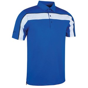 Chemise à manches courtes bleue pour homme, tricotée, 100% polyester, style décontracté, séchage rapide, coupe classique - Product Image 1