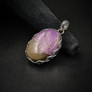 Purpurite Gemstone Vintage Gold Plated Sterling Silver Pendant Designer Engagement Jewelry Statement Gift for Her Wholesale - Product Image 6
