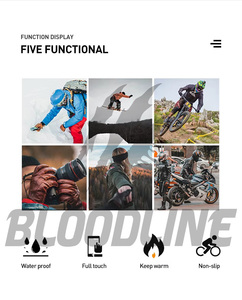 Gants en cuir BLOODLINE, longueur poignet, doublure en fausse fourrure, thermiques, pour l'hiver, style punk, pour l'extérieur - Product Image 5