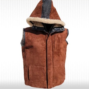 Chaleco de piel de oveja B3 para hombre, chaleco vintage de piel de oveja y gamuza, chaleco de invierno estilo bomber - Product Image 1