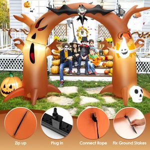 Arco Gonfiabile di Halloween a Forma di Albero Morto Alto 2,4 Metri con Luci LED e Fantasmi di Pipistrelli, Decorazioni per Esterni e Giardino - Product Image 3