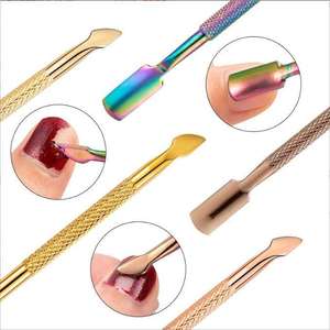 High Quality Stainless Steel Nail Pusher Cuticle Set Scissors+Pusher+Nipper Clipper Dead Skin Manicure Set for Fingers Silver - Product Image 3