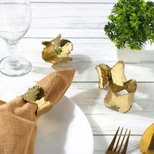 Brass Metal Napkin Ring for <b>Wedding</b> Table Aluminum Napkin Ring <b>Wedding</b> Decorative Tabletop <b>Tissue</b> Holder Round Hot Selling - Product Image 2