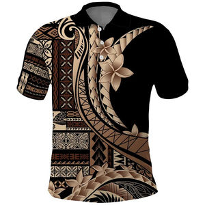 ผ้าถักลายวัฒนธรรมโพลินีเซียน ซึมซับเหงื่อได้ดี สำหรับเสื้อเชิ้ตผู้ชาย คุณภาพสูง แขนสั้น - Product Image 5